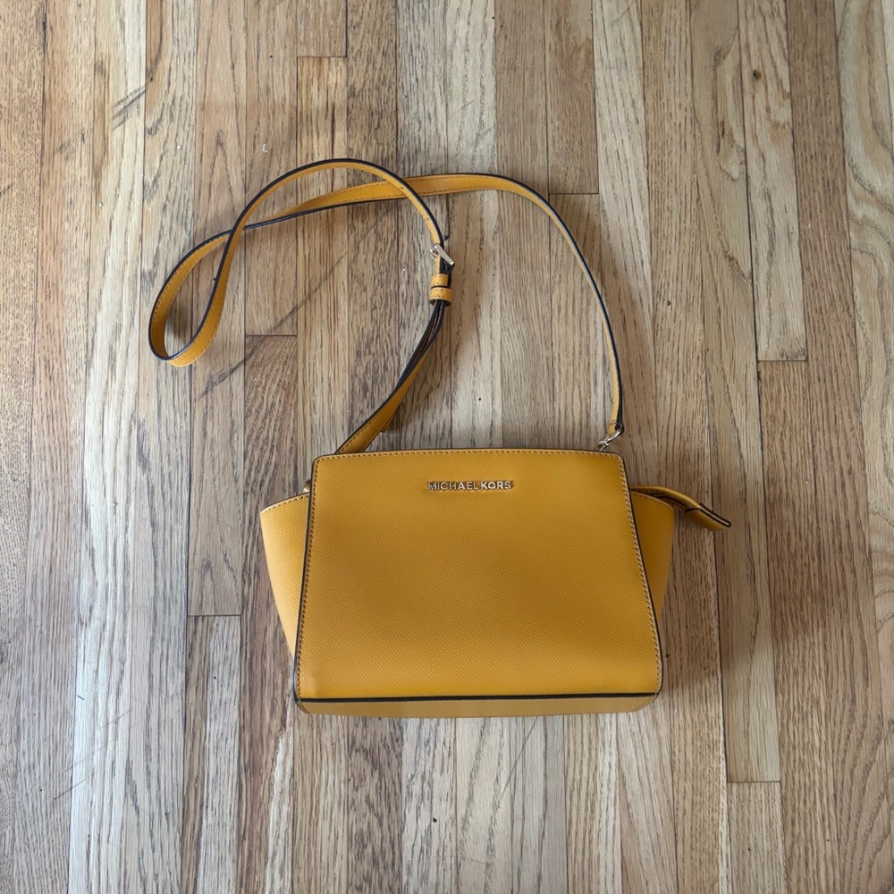 Michael Kors Sunflower Yellow Saffiano Leather Crossbody - Picture 2 of 8